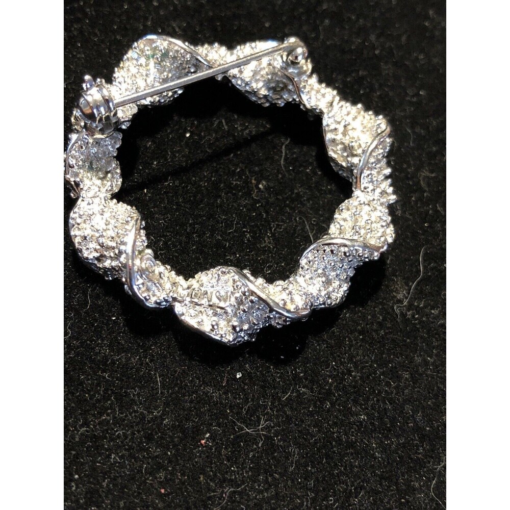 VINTAGE EMMONS SILVER TONE TWISTED WREATH BROOCH PIN - Picture 6 of 6